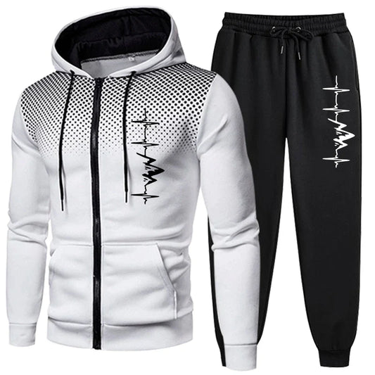 Men's Hooded Sports Set (Zip-up Hoodie and Pants)